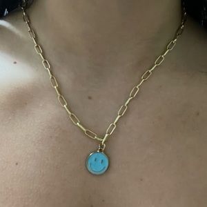 Smiley Gold Necklace with Adjustable Clasp